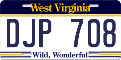 WV license plate DJP708
