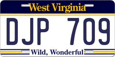WV license plate DJP709