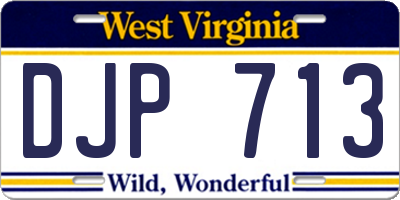 WV license plate DJP713