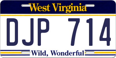 WV license plate DJP714