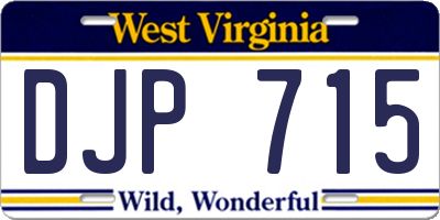 WV license plate DJP715