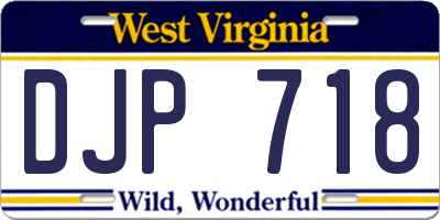 WV license plate DJP718