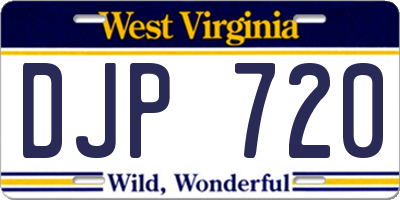WV license plate DJP720