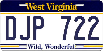 WV license plate DJP722