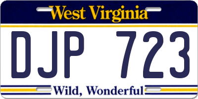WV license plate DJP723