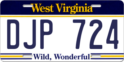 WV license plate DJP724