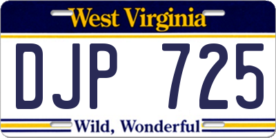 WV license plate DJP725