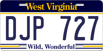 WV license plate DJP727
