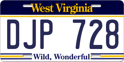 WV license plate DJP728