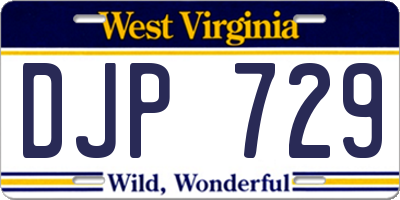 WV license plate DJP729