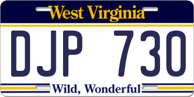 WV license plate DJP730