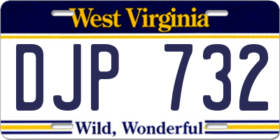 WV license plate DJP732