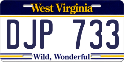 WV license plate DJP733