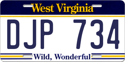 WV license plate DJP734