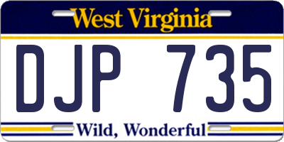 WV license plate DJP735