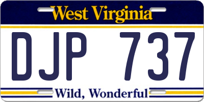 WV license plate DJP737