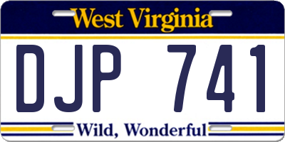 WV license plate DJP741