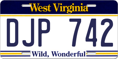 WV license plate DJP742