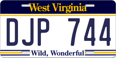 WV license plate DJP744