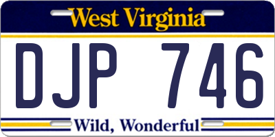 WV license plate DJP746
