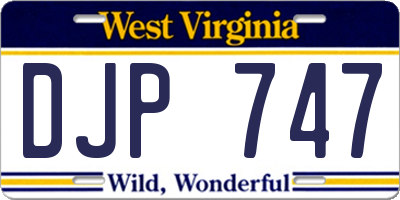 WV license plate DJP747