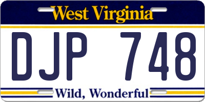 WV license plate DJP748