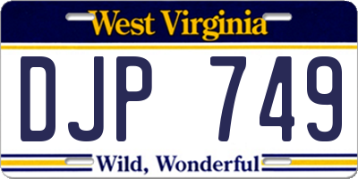 WV license plate DJP749
