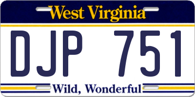 WV license plate DJP751