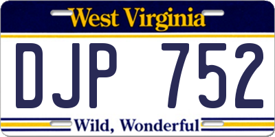 WV license plate DJP752