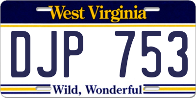 WV license plate DJP753