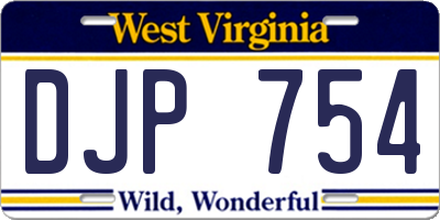 WV license plate DJP754