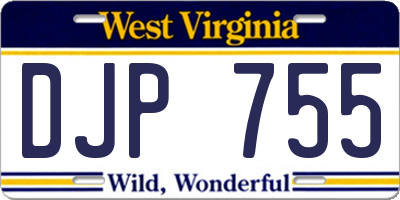 WV license plate DJP755