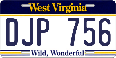 WV license plate DJP756