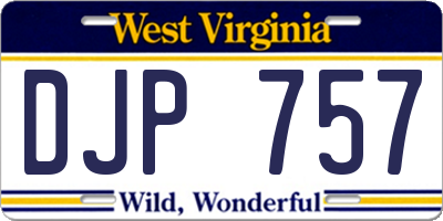 WV license plate DJP757