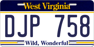 WV license plate DJP758