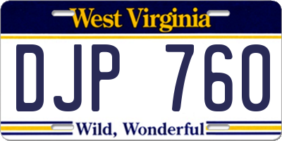 WV license plate DJP760