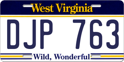 WV license plate DJP763