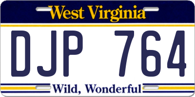 WV license plate DJP764