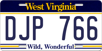 WV license plate DJP766