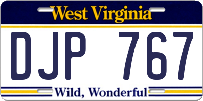 WV license plate DJP767