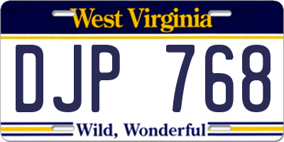 WV license plate DJP768