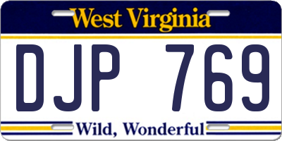 WV license plate DJP769
