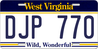 WV license plate DJP770
