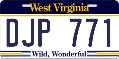 WV license plate DJP771