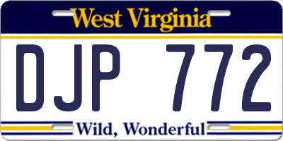 WV license plate DJP772