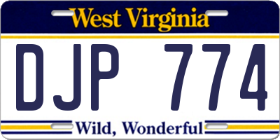 WV license plate DJP774