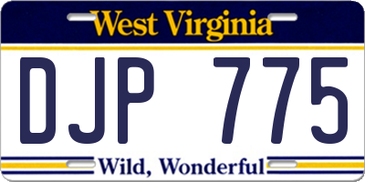 WV license plate DJP775