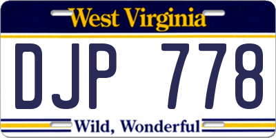 WV license plate DJP778