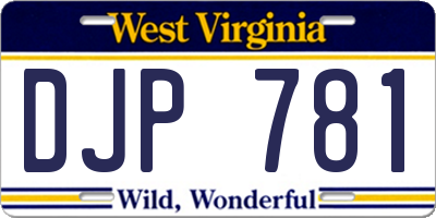 WV license plate DJP781