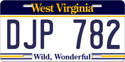WV license plate DJP782